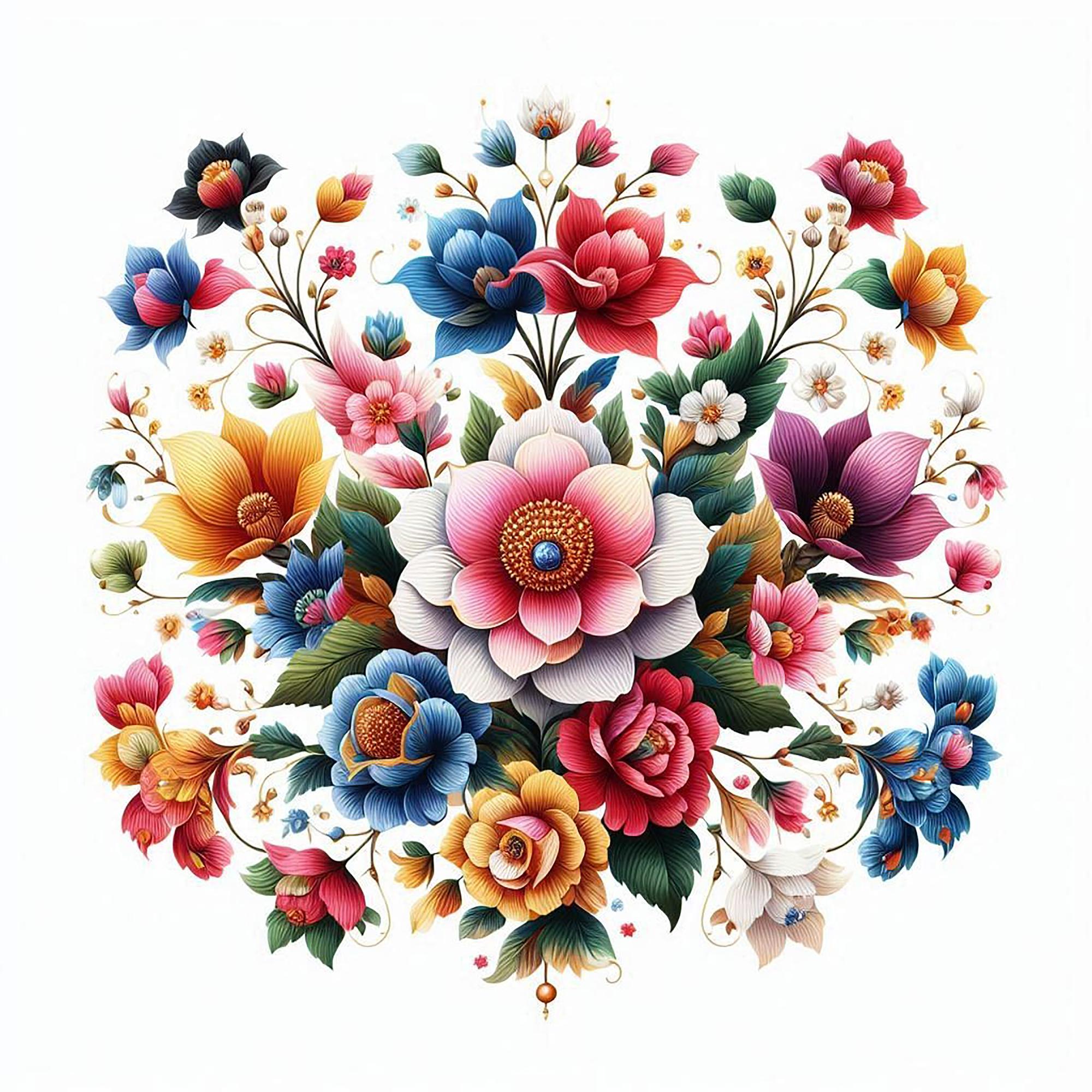 nahaufnahme stickmotiv blume